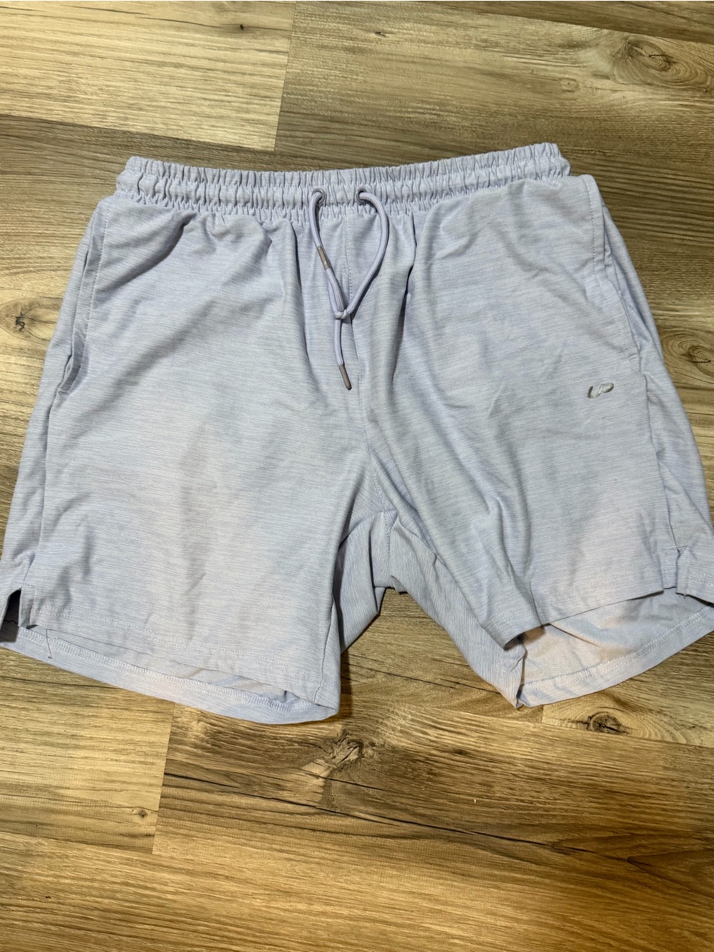 Men's Light Heather Gray Athletic Shorts with Drawstring